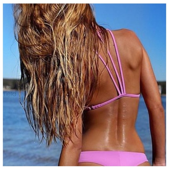 Plumeria Swimwear 'Trouble in Paradise' Strappy T-Back Bikini **TOP Size Large - Picture 3 of 15